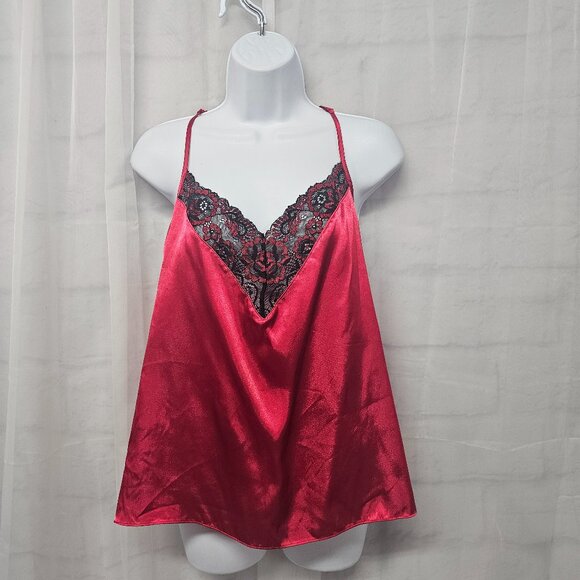 Secret Treasures Tank Cami Red Black Satin Lace Goth Whimsigoth Fairy XL - Picture 12 of 12